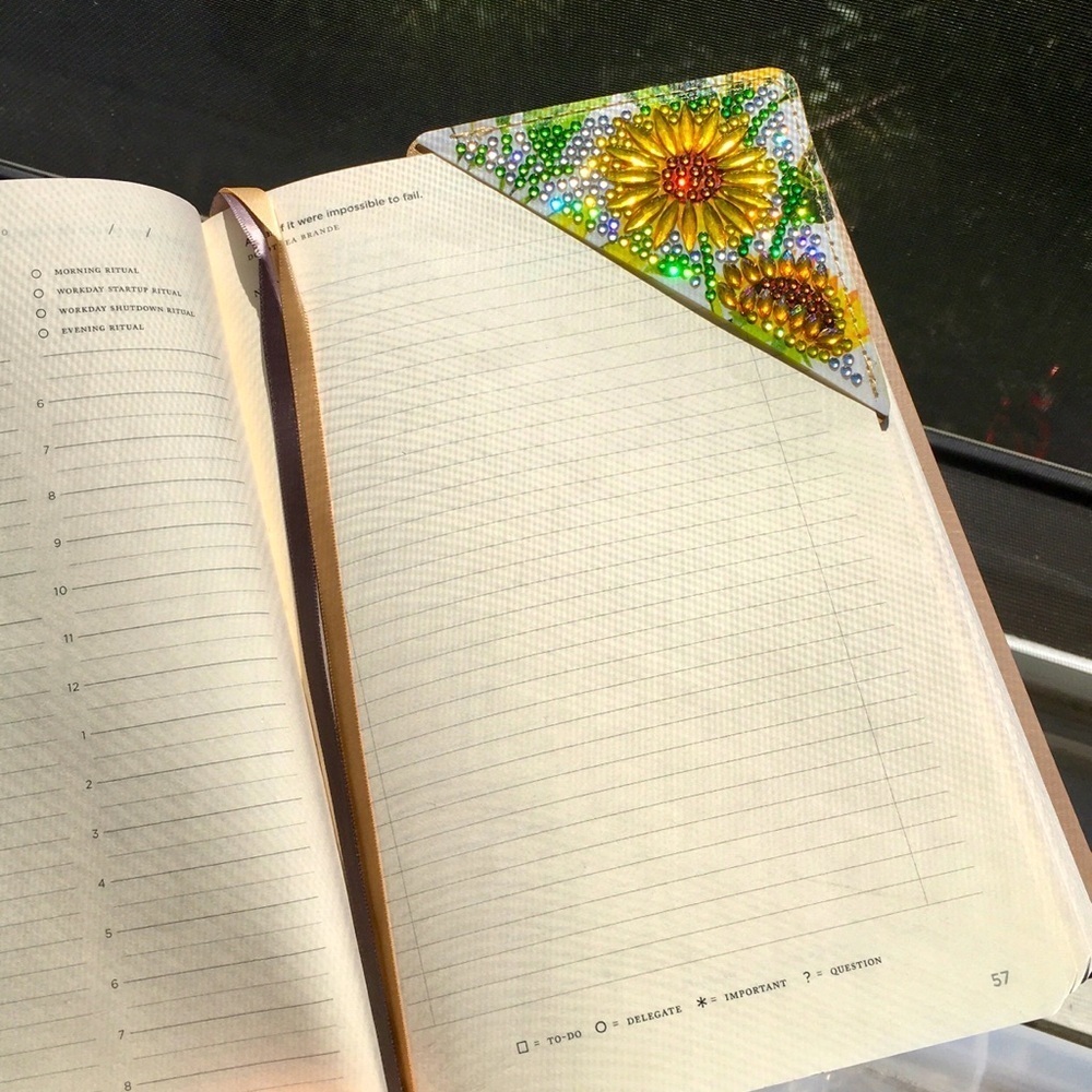 Diamond Art SUNFLOWERS 02 Corner Bookmark, Colorful, Sparkly, Bling - Picture 3 of 17